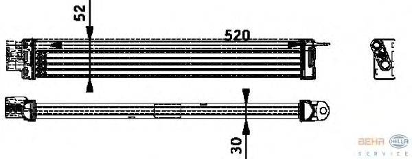 масляный радиатор, двигательное масло BEHR HELLA SERVICE 8MO 376 726-211