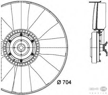 Вентилятор, охлаждение двигателя BEHR HELLA SERVICE 8MV 376 727-141