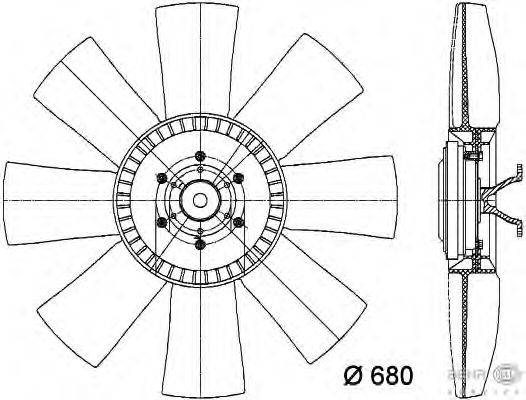 Вентилятор, охлаждение двигателя BEHR HELLA SERVICE 8MV 376 731-331