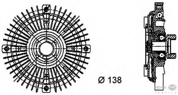 Сцепление, вентилятор радиатора BEHR HELLA SERVICE 8MV 376 732-201
