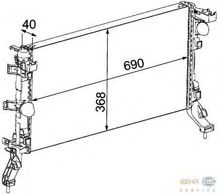 Радиатор, охлаждение двигателя BEHR HELLA SERVICE 8MK 376 745-201