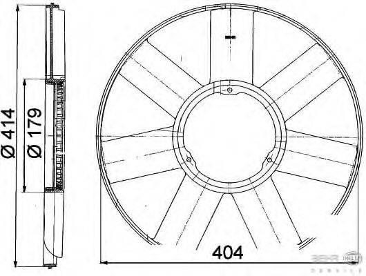 Крыльчатка вентилятора, охлаждение двигателя BEHR HELLA SERVICE 8MV 376 757-481