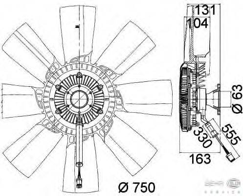 Вентилятор, охлаждение двигателя BEHR HELLA SERVICE 8MV 376 758-281