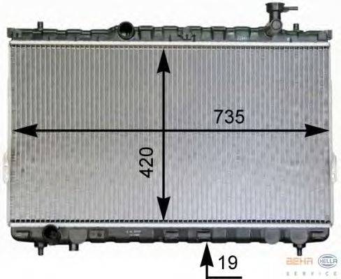 Радиатор, охлаждение двигателя BEHR HELLA SERVICE 8MK 376 762-331