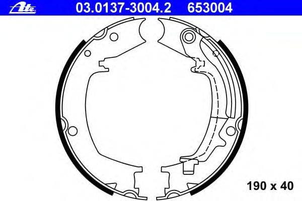 Комплект тормозных колодок, стояночная тормозная система ATE 03.0137-3004.2