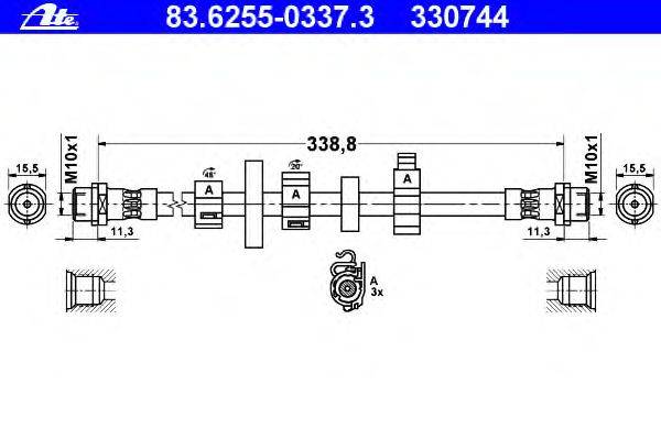 Тормозной шланг ATE 83.6255-0337.3