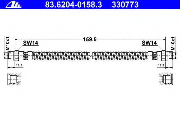 Тормозной шланг ATE 83.6204-0158.3