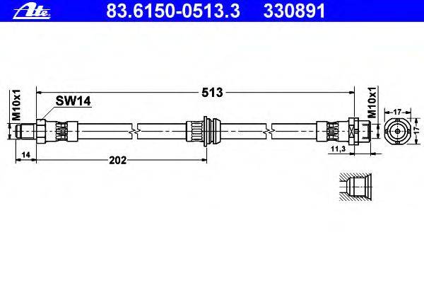 Тормозной шланг ATE 330891