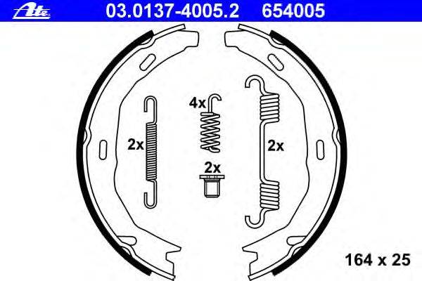 Комплект тормозных колодок, стояночная тормозная система ATE 03.0137-4005.2