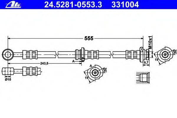Тормозной шланг ATE 24.5281-0553.3
