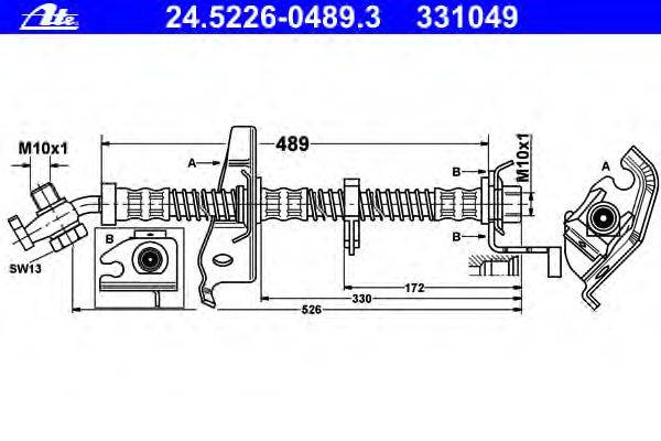Тормозной шланг ATE 24.5226-0489.3