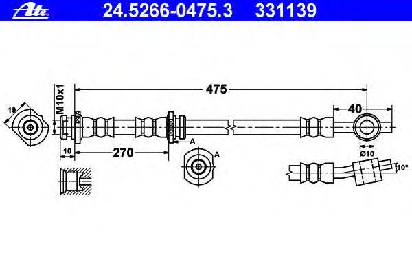 Тормозной шланг ATE 331139