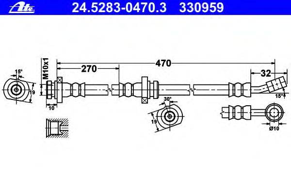 Тормозной шланг ATE 24.5283-0470.3