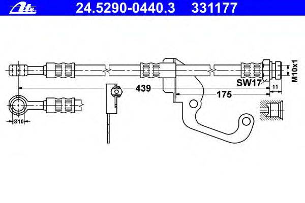 Тормозной шланг ATE 24.5290-0440.3