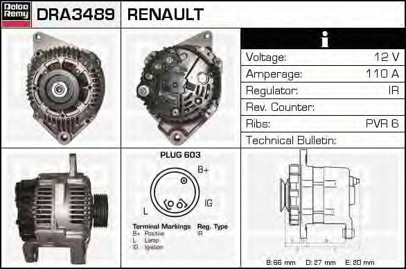 Генератор DELCO REMY DRA3489