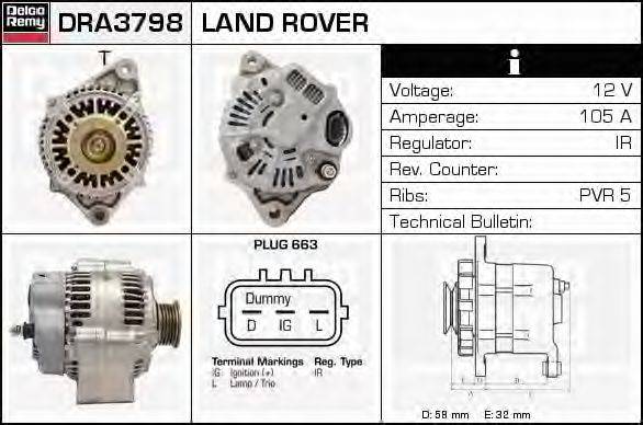 Генератор DELCO REMY DRA3798