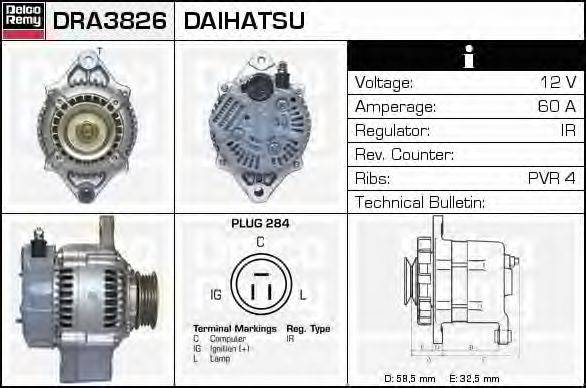 Генератор DELCO REMY DRA3826