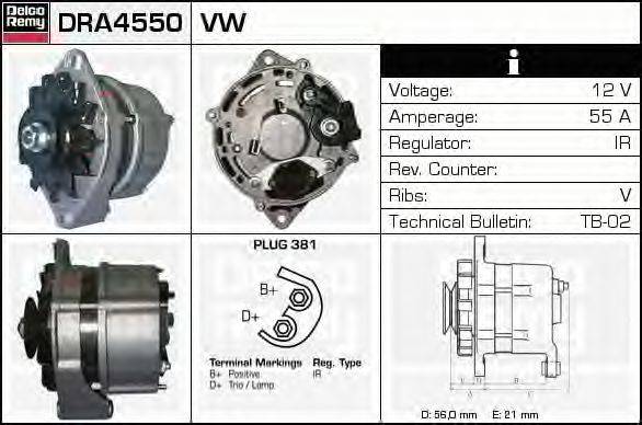 Генератор DELCO REMY DRA4550