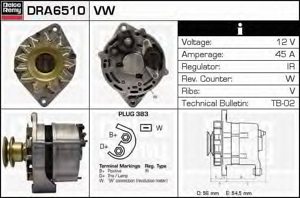 Генератор DELCO REMY DRA6510