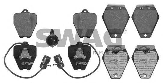 Комплект тормозных колодок, дисковый тормоз SWAG 21453