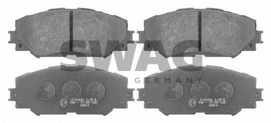 Комплект тормозных колодок, дисковый тормоз SWAG 81916650