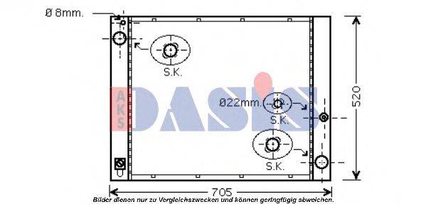 Радиатор, охлаждение двигателя AKS DASIS 020017N