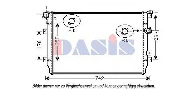 Радиатор, охлаждение двигателя AKS DASIS 040014N