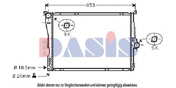 Радиатор, охлаждение двигателя AKS DASIS BW2288