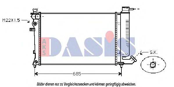 Радиатор, охлаждение двигателя AKS DASIS 24568
