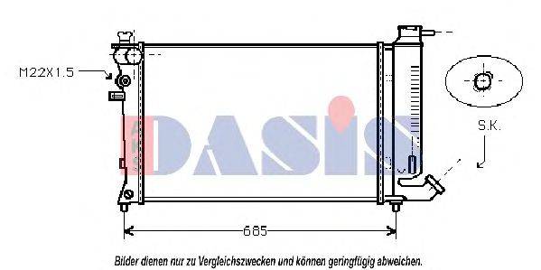 Радиатор, охлаждение двигателя AKS DASIS 24780