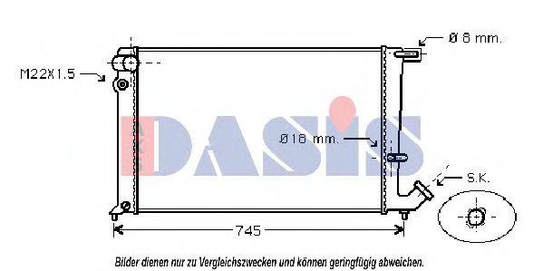 Радиатор, охлаждение двигателя AKS DASIS CN2142