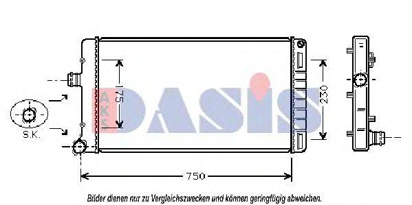 Радиатор, охлаждение двигателя AKS DASIS 080048N