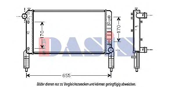 Радиатор, охлаждение двигателя AKS DASIS 080055N