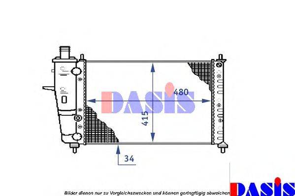 Радиатор, охлаждение двигателя AKS DASIS 080083N