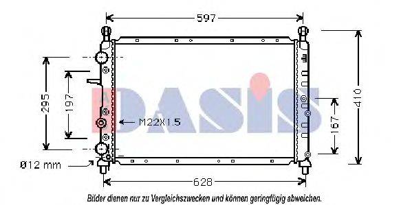 Радиатор, охлаждение двигателя AKS DASIS 080950N