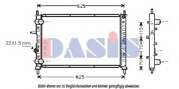 Радиатор, охлаждение двигателя AKS DASIS 21726