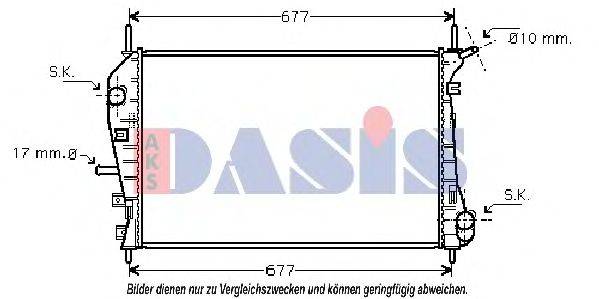 Радиатор, охлаждение двигателя AKS DASIS 090019N