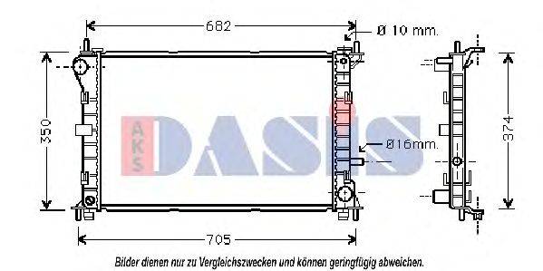 Радиатор, охлаждение двигателя AKS DASIS 17521
