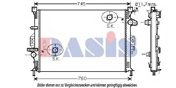 Радиатор, охлаждение двигателя AKS DASIS 092028N