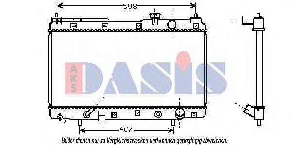 Радиатор, охлаждение двигателя AKS DASIS 100023N