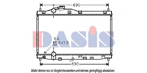 Радиатор, охлаждение двигателя AKS DASIS 100032N