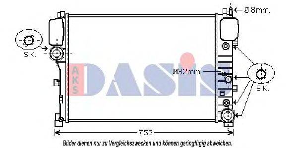 Радиатор, охлаждение двигателя AKS DASIS 120057N