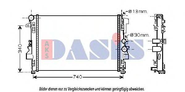 Радиатор, охлаждение двигателя AKS DASIS 121000N