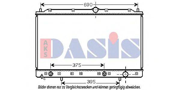 Радиатор, охлаждение двигателя AKS DASIS MT2176