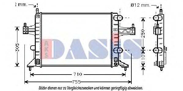 Радиатор, охлаждение двигателя AKS DASIS OL2303