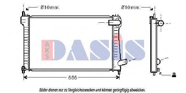 Радиатор, охлаждение двигателя AKS DASIS 24117