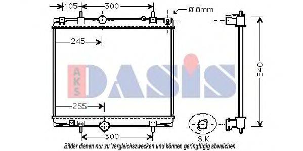 Радиатор, охлаждение двигателя AKS DASIS 160085N