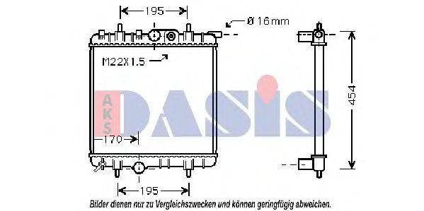 Радиатор, охлаждение двигателя AKS DASIS 160097N