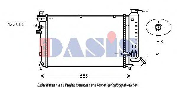 Радиатор, охлаждение двигателя AKS DASIS 160830N