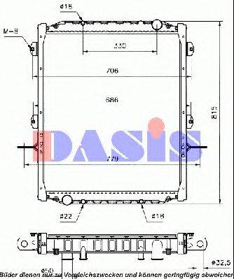 Радиатор, охлаждение двигателя AKS DASIS 260001N